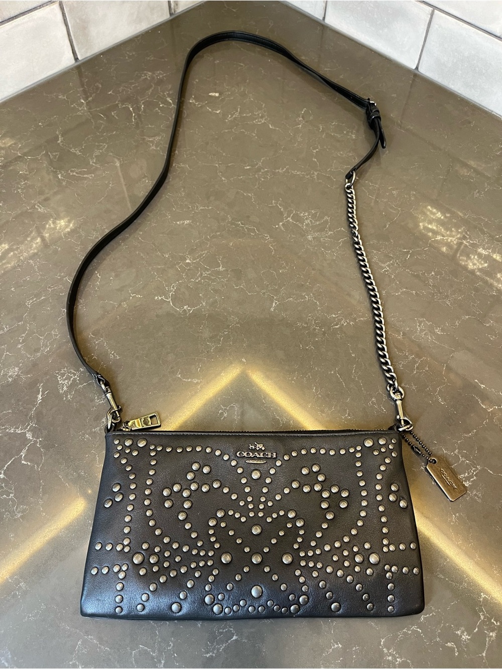 Coach Kylie Black Studded Crossbody